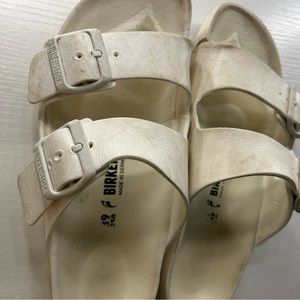 White rubber Birkenstocks